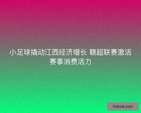 小足球撬动江西经济增长 赣超联赛激活赛事消费活力